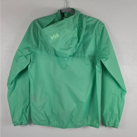 Helly Hanson Women's Mint Green Hooded Packable Rain Jacket XS - Picture 3 of 7